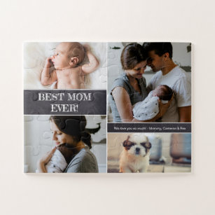 "Beste Mama je" Personalisierte Fotokollektionsfam Puzzle