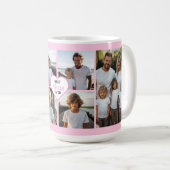 Beste Mama je personalisierte rosa 6 Bildvorlage Kaffeetasse (VorderseiteRechts)
