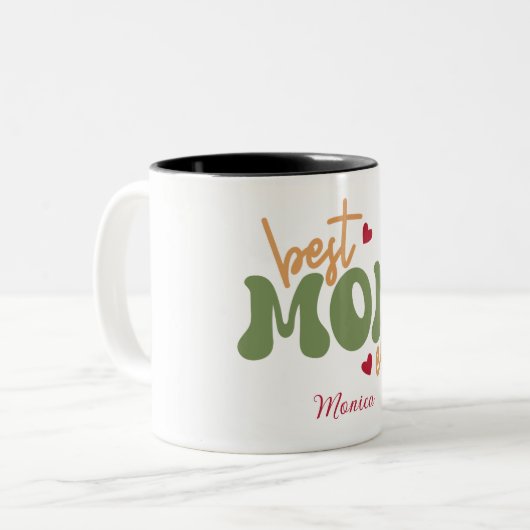Beste Mama je Personalisierte Tasse von Skriptname (Vorderseite Links)
