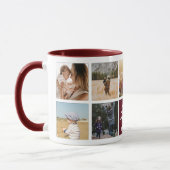 Beste Mama je Personalisierter Foto Collage Maroon Tasse (Links)