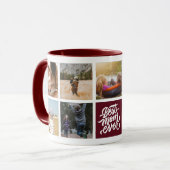 Beste Mama je Personalisierter Foto Collage Maroon Tasse (Vorderseite Links)
