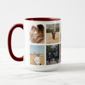 Beste Mama je Personalisierter Foto Collage Maroon Tasse (Links)