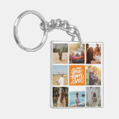 Beste Mama je Personalisierter FotoCollage Orange Schlüsselanhänger (Vorderseite links)