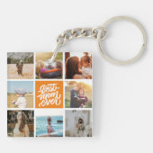 Beste Mama je Personalisierter FotoCollage Orange Schlüsselanhänger (Rückseite)