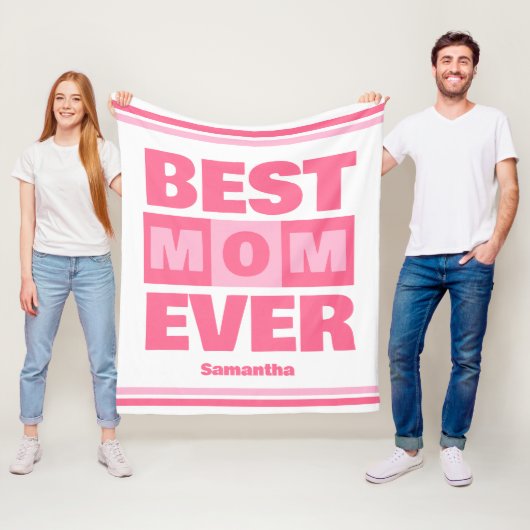 Beste Mama je Personalisierter Name Fleecedecke (Beispiel)