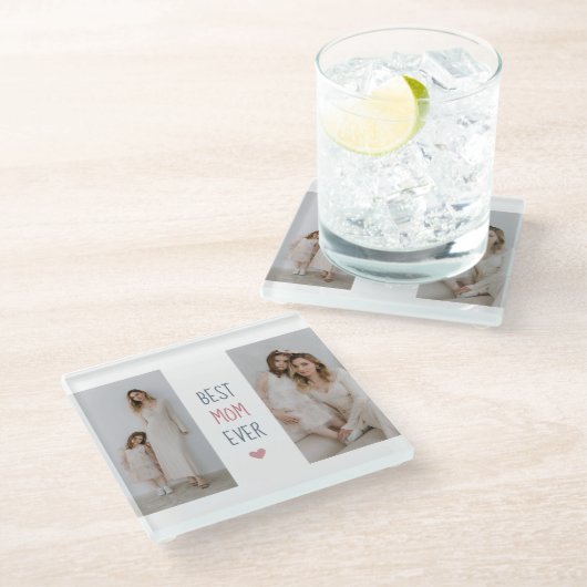 Beste Mama je Personalisierter Untersetzer (Schrägansicht)