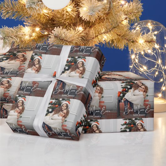 Beste Mama je Personalisiertes Foto Geschenkpapier (Feiertage)