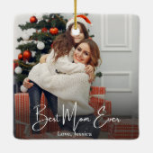 Beste Mama je Personalisiertes Foto Keramikornament (Rückseite)