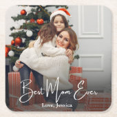 Beste Mama je Personalisiertes Foto Rechteckiger Pappuntersetzer (Vorderseite)