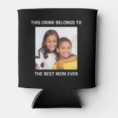 Beste Mama je Personalisiertes Foto Schwarz Dosenkühler (Vorderseite)