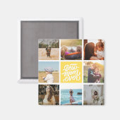 Beste Mama je Personalisiertes Fotomaterial gelb Magnet (Vorderseite/Rückseite)