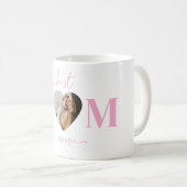 Beste Mama je personalisiertes Herz-Shaped Foto Kaffeetasse (VorderseiteRechts)