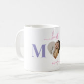 Beste Mama je personalisiertes Herz-Shaped Foto Kaffeetasse (Vorderseite Links)