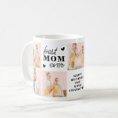 Beste MAMA je Personalisiertes Monogramm 7 Foto Kaffeetasse (Vorderseite Links)