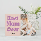 Beste Mama je - Personalisiertes Muttertagsgeschen Feiertagskarte (Stehend Vorderseite)