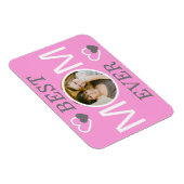 Beste Mama je Personalisiertes rosa Foto Magnet (Rechte Seite)