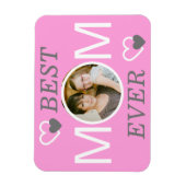 Beste Mama je Personalisiertes rosa Foto Magnet (Vertikal)