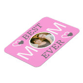 Beste Mama je Personalisiertes rosa Foto Magnet (Linke Seite)