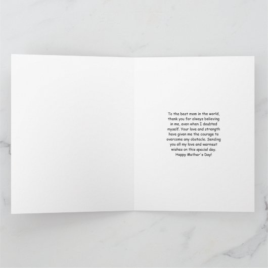 Beste Mama je Pfirsichmüttertag Karte (Innenseite)