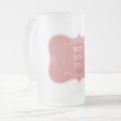 BESTE MAMA JE!PINK FRAME MATTIERT GLASS BIER TASSE (Vorderseite Links)