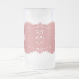 BESTE MAMA JE!PINK FRAME MATTIERT GLASS BIER TASSE