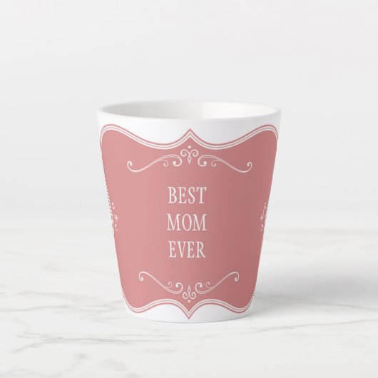 BESTE MAMA JE!PINK FRAME MATTIERTE LATTE TASSE (Vorderseite)