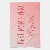 Beste Mama je pink ombre Geschirrtuch (Vertikal)