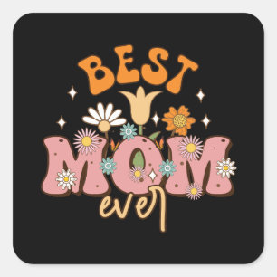 Beste Mama je Quadratischer Aufkleber