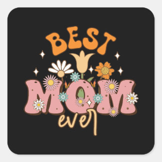 Beste Mama je Quadratischer Aufkleber