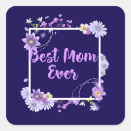 Beste Mama je Quadratischer Aufkleber
