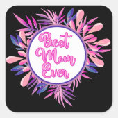 Beste Mama je Quadratischer Aufkleber (Vorderseite)