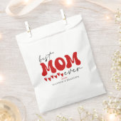 Beste Mama je Red Gray Typografy Niedlich Hearts Geschenktütchen (Ausgeschnitten)
