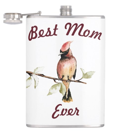 Beste Mama je Red Kardinal Flask Flachmann (Geöffnet)
