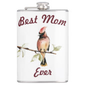 Beste Mama je Red Kardinal Flask Flachmann (Vorderseite)