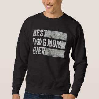 Beste Mama je Retro Dog Mommy Lover Mutter Vin Sweatshirt