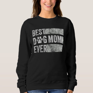 Beste Mama je Retro Dog Mommy Lover Mutter Vin Sweatshirt