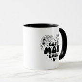 Beste Mama je Retro-Floral Black Mother Day Tasse (VorderseiteRechts)