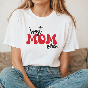 Beste Mama je   Retro Red Typografie T-Shirt