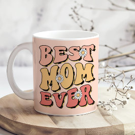 "Beste Mama je" Retro-Rosa-Farbton Kaffeetasse