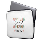Beste Mama je Retro Script Groovy Mutter Tag Laptopschutzhülle (Vorderseite Links)