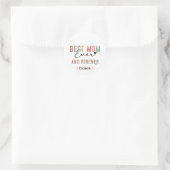 Beste Mama je Retro Script Groovy Mutter Tag Runder Aufkleber (Tasche)