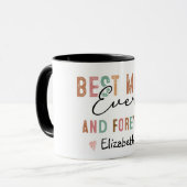 Beste Mama je Retro Script Groovy Mutter Tag Tasse (Vorderseite Links)