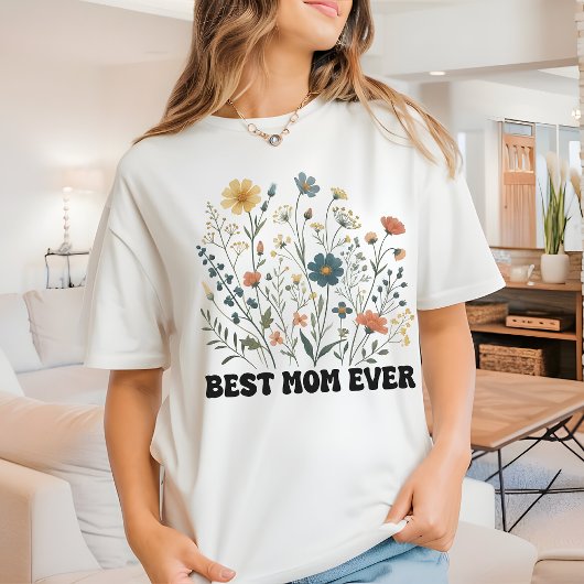 Beste Mama je Retro Wildblume Shirt, Geschenk für T-Shirt
