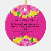 Beste Mama je! Rosa Acrylic Keramik Ornament (Vorne)