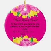 Beste Mama je! Rosa Acrylic Keramik Ornament (Hinten)