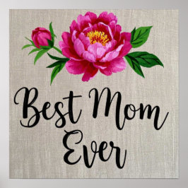 Beste Mama je rosa Aquarell Blume Poster