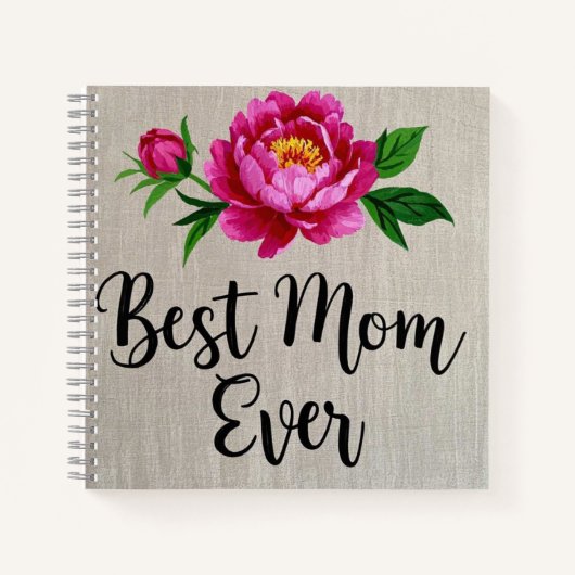 Beste Mama je rosa Aquarell Blume Poster Notizblock (Vorderseite)