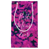 Beste Mama je rosa Blumengarten Handgemalt Kleine Geschenktüte (Vorderseite)