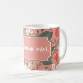 Beste Mama je rosa Blumenmuster Kaffeemaschine Tas Kaffeetasse (VorderseiteRechts)