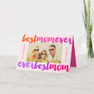 Beste Mama je rosa Fett Pinselschrift Modernes Fot Karte